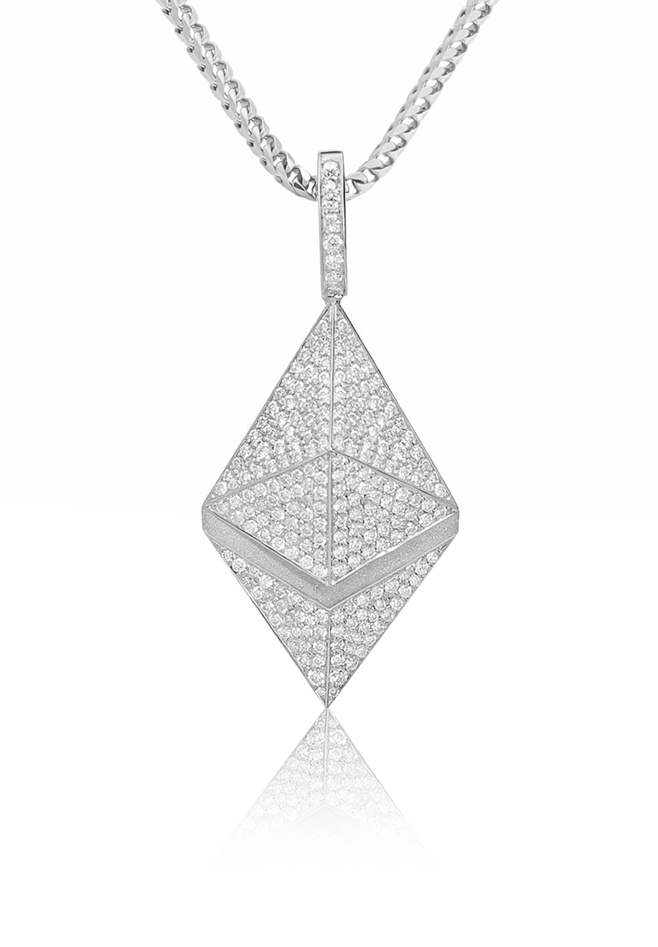 Ethereum Piece Pendant Fully Iced Out - Fenom & Co.