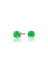 Green Round Cut Emerald Earrings 0.5 Carat - Fenom & Co.