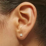 Round Cut Diamond Earrings 0.50 Carat (Lab)