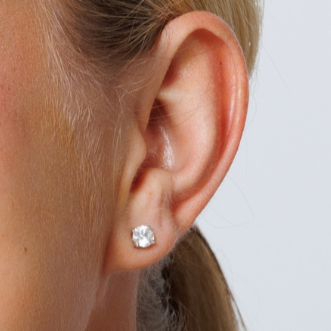 Round Cut Diamond Earrings 1.0 Carat (4-Prongs) Lab