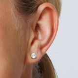 Round Cut Diamond Earrings 1.0 Carat (4-Prongs) Lab
