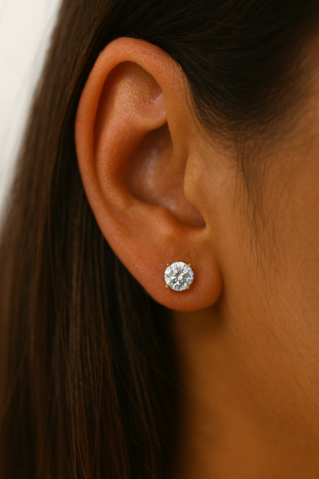 Round Cut Diamond Earrings 2.0 Carat (4-Prongs) - Fenom & Co.