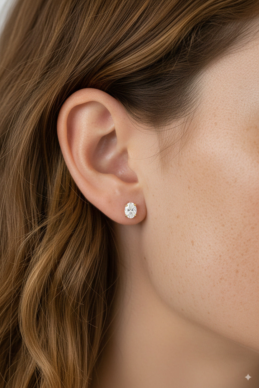 Oval Diamond Earrings 1.0 Carat Lab Diamonds - Fenom & Co.