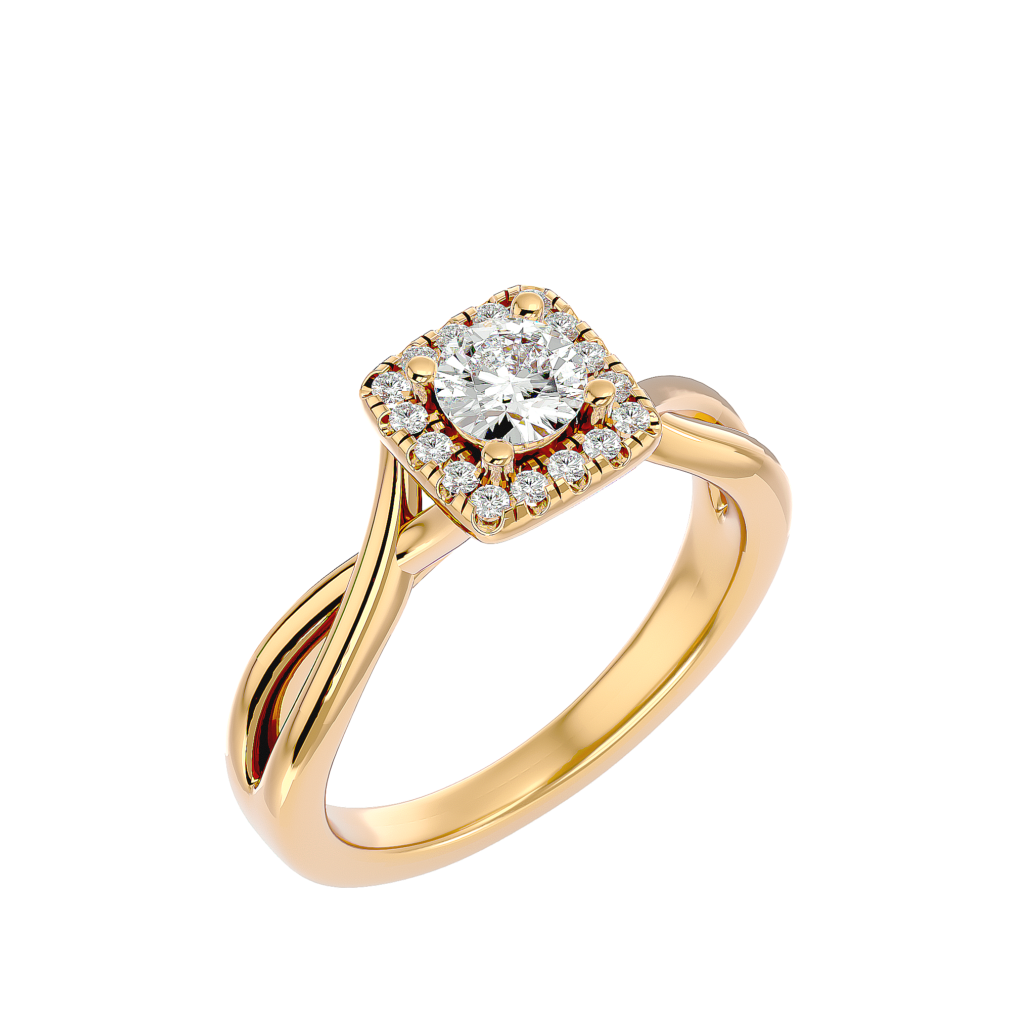 Amoria Halo Diamond Ring 1.5ct Center - Fenom & Co.