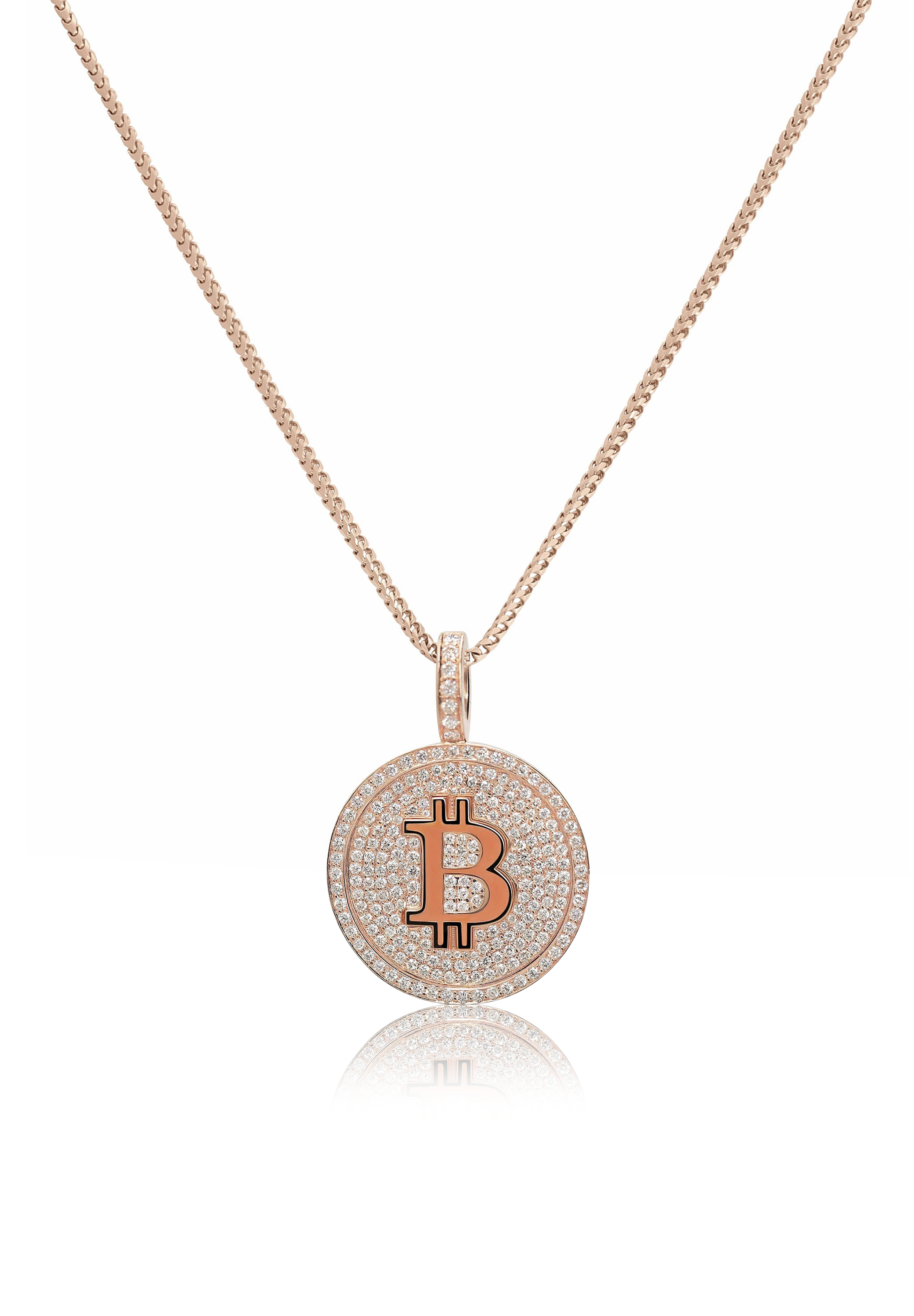 Bitcoin Piece Pendant Fully Iced Out - Fenom & Co.