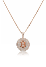 Bitcoin Piece Pendant Fully Iced Out - Fenom & Co.