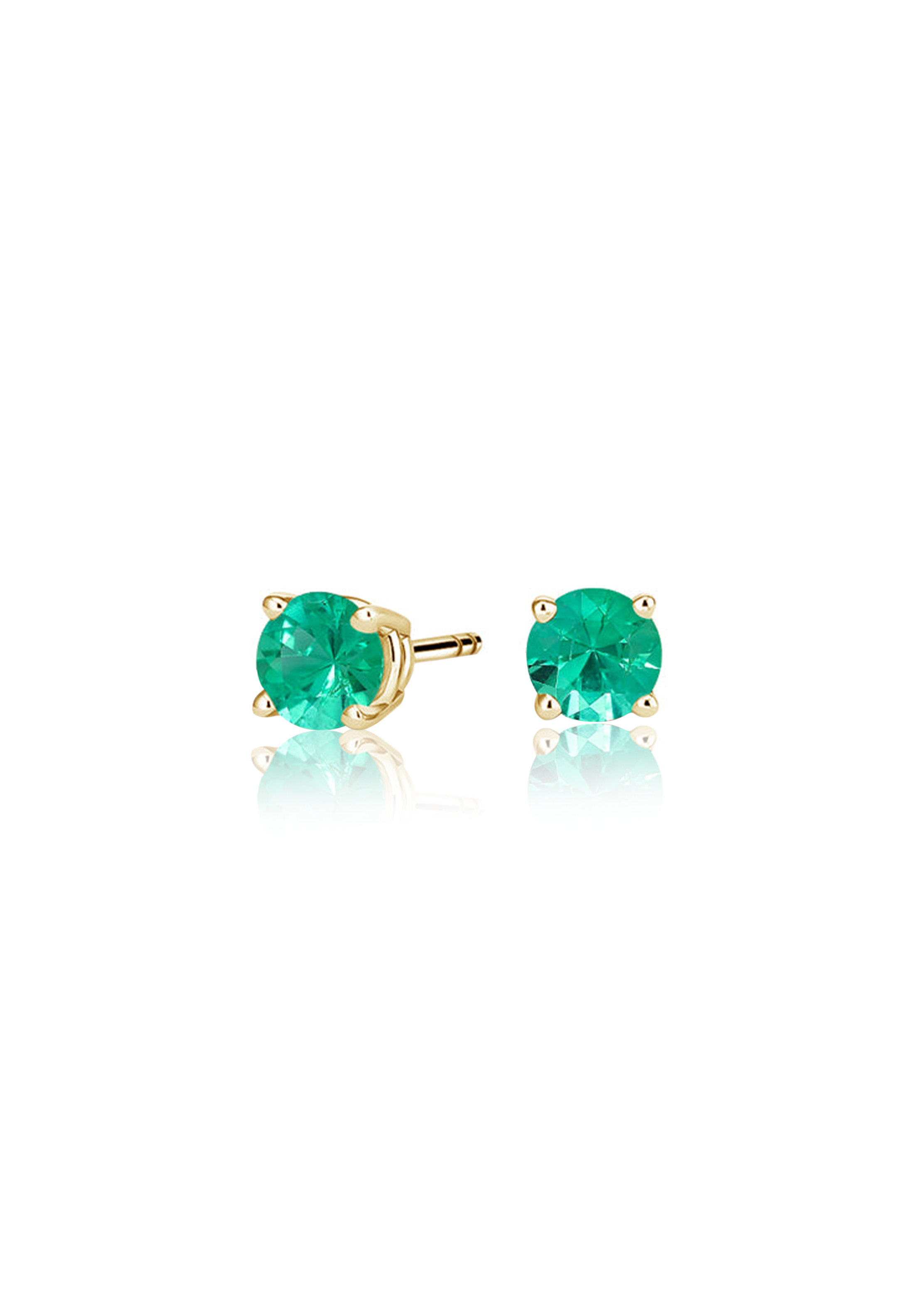 Green Round Cut Emerald Earrings 0.5 Carat - Fenom & Co.