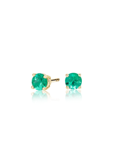 Green Round Cut Emerald Earrings 1.0 Carat - Fenom & Co.