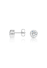 Round Cut Diamond Earrings 1.0 Carat (Bezel Set) - Fenom & Co.