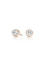 Round Cut Diamond Earrings 0.5 Carat (Bezel Set) - Fenom & Co.