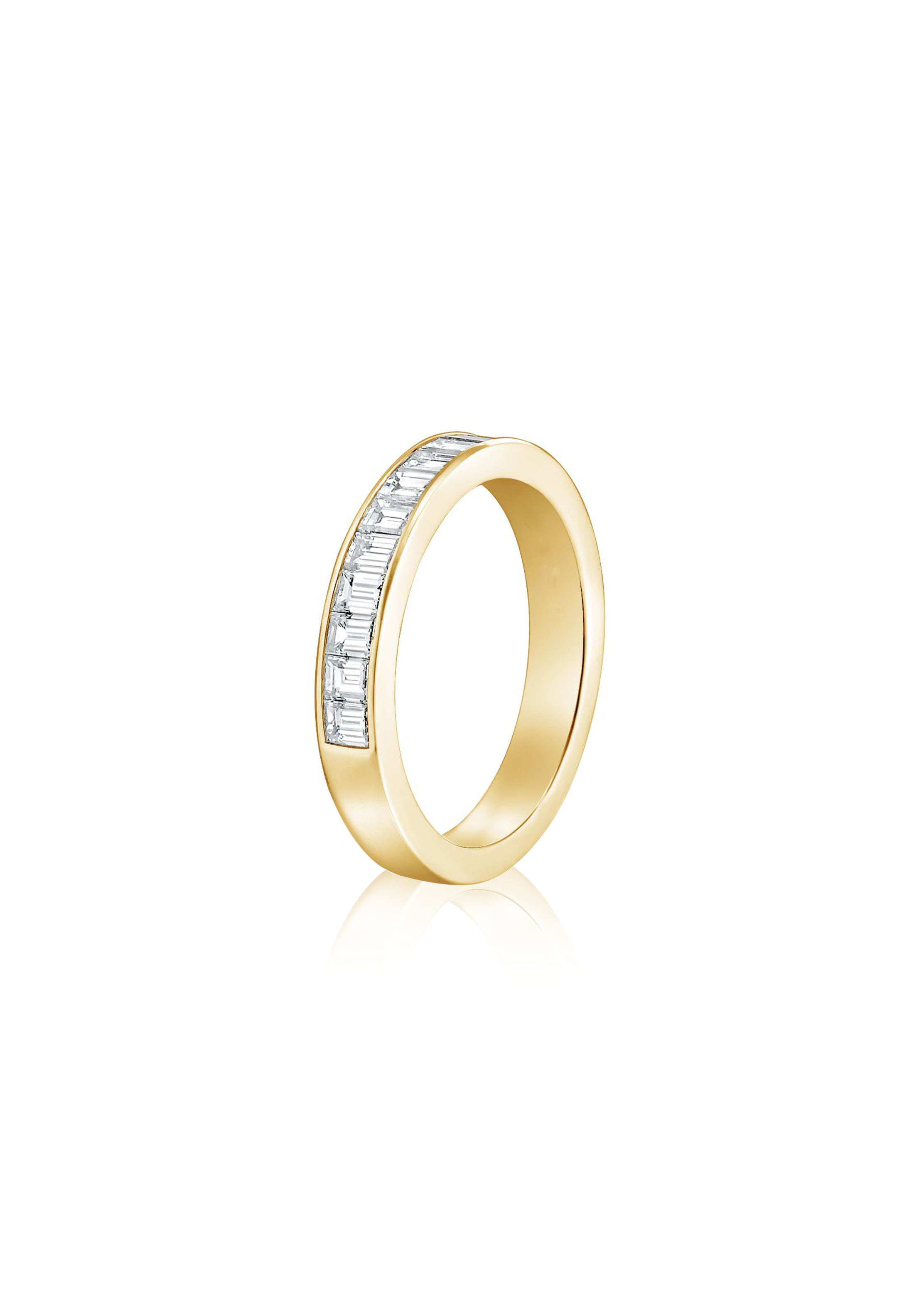 1 Row Channel Set Diamond Solid Gold Ring (Halfway) - Fenom & Co.