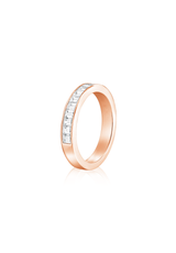 1 Row Channel Set Diamond Solid Gold Ring (Halfway) - Fenom & Co.