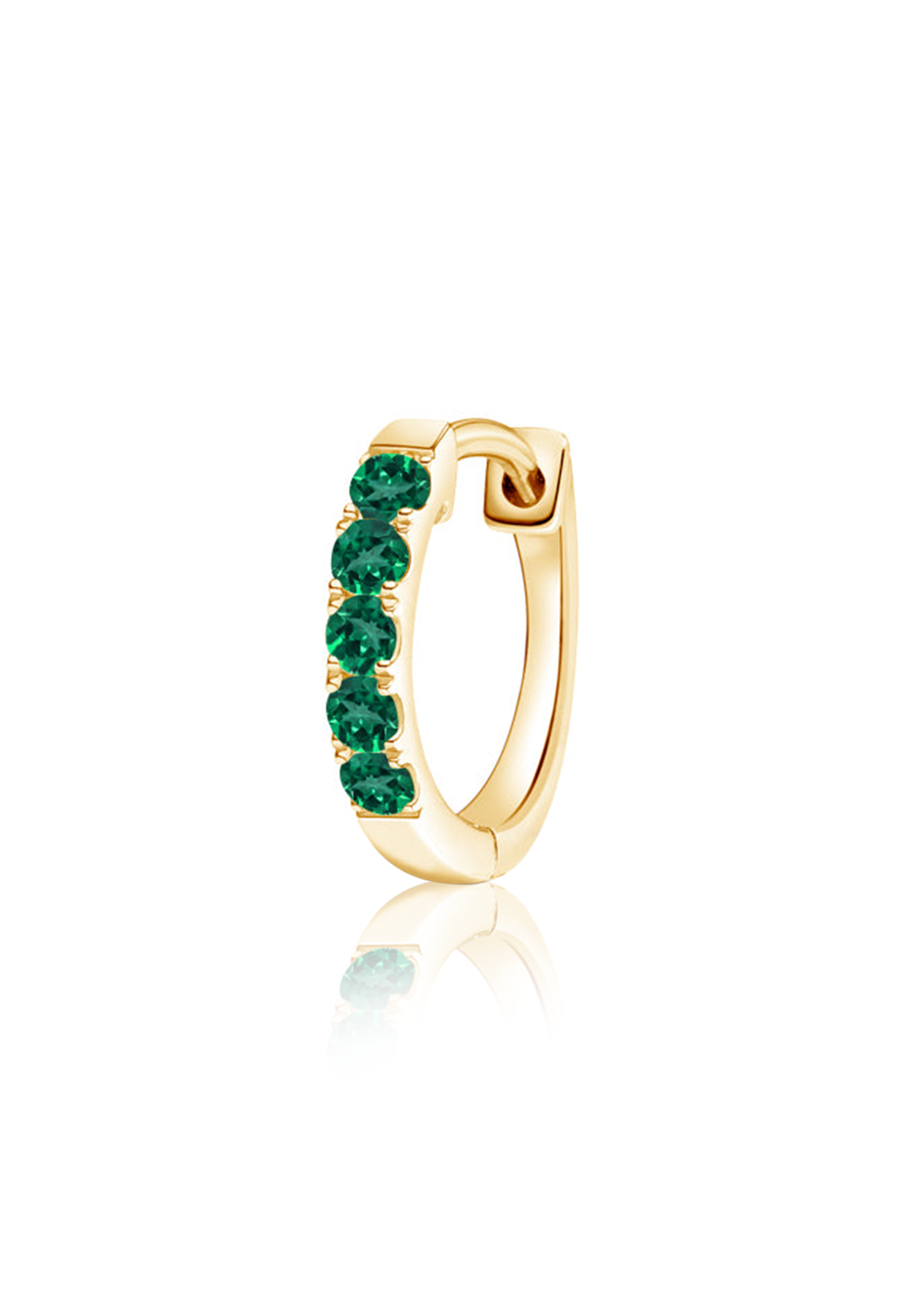 Green Emerald Hoop Earrings (Halfway) - Fenom & Co.